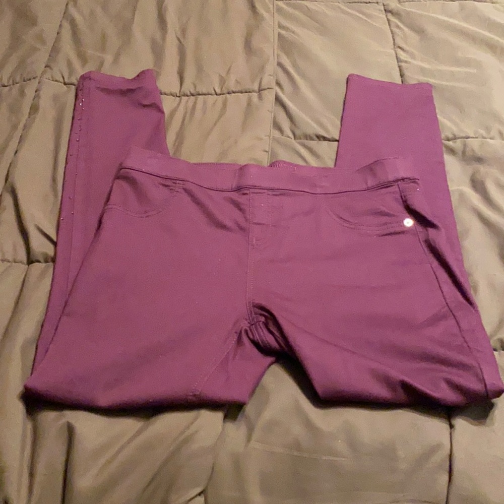 Justice maroon mid rise leggings